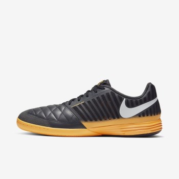 Nike Lunar Gato II IC - Férfi Focicipő - Sötét Szürke/Narancssárga/Fekete/Fehér